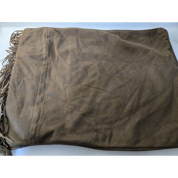 H&H Designs Decorative Pillow Cover 21x27 Western Star Fringe Accent Brown Tan - Picture 3 of 5